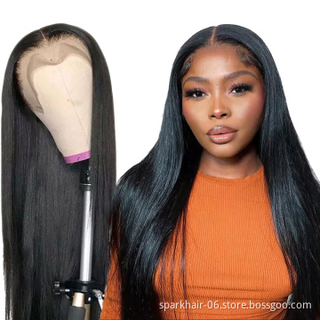 100% Brazilian Virgin Cuticle Aligned Natural Hair Transparent Swiss Lace Wig HD Lace Front Human Hair wigs for Black Women